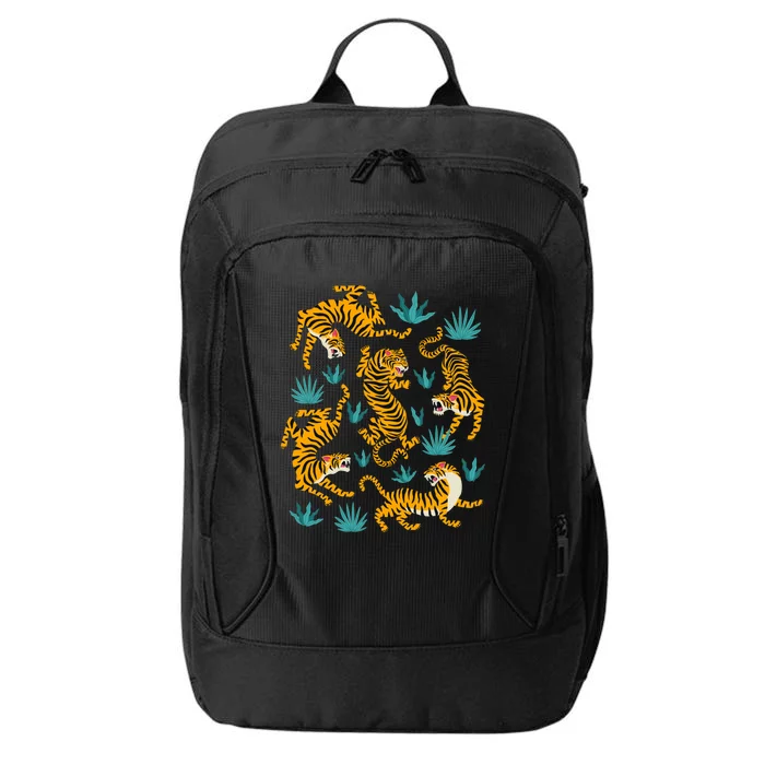 Tigers And Tropical Leaves City Backpack