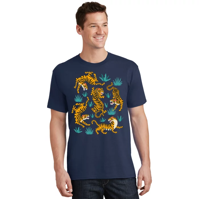 Tigers And Tropical Leaves T-Shirt