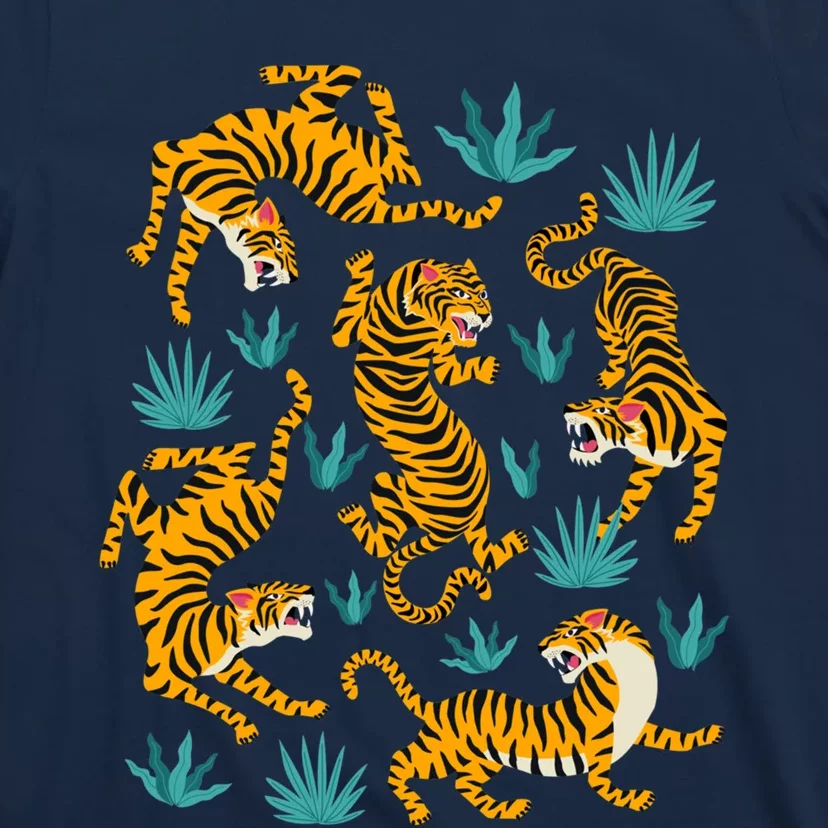 Tigers And Tropical Leaves T-Shirt