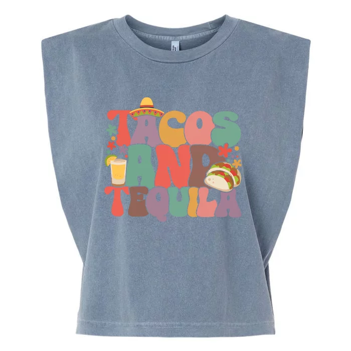 Tacos And Tequila Cinco De Mayo Garment-Dyed Women's Muscle Tee