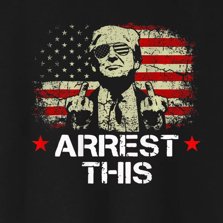 Trump Arrest This Funny Trump 2024 Convicted Felon Women's Crop Top Tee