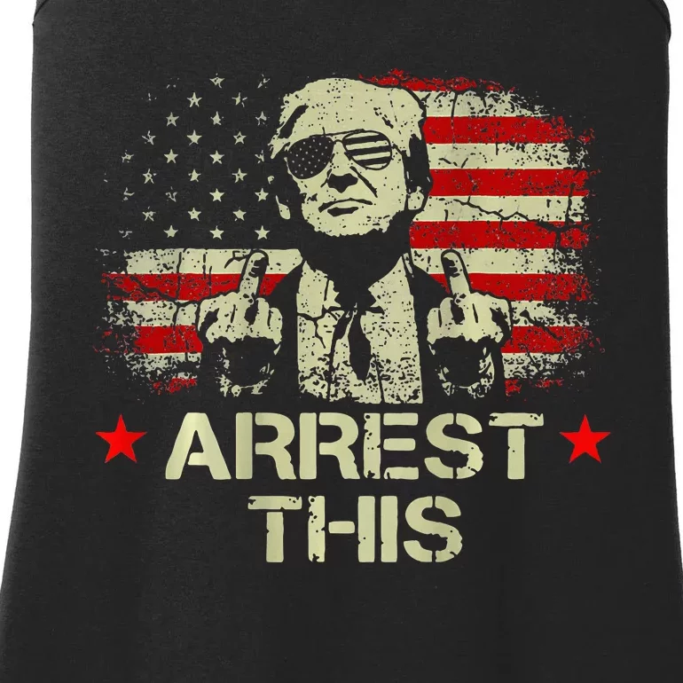 Trump Arrest This Funny Trump 2024 Front On The Back Ladies Essential Tank