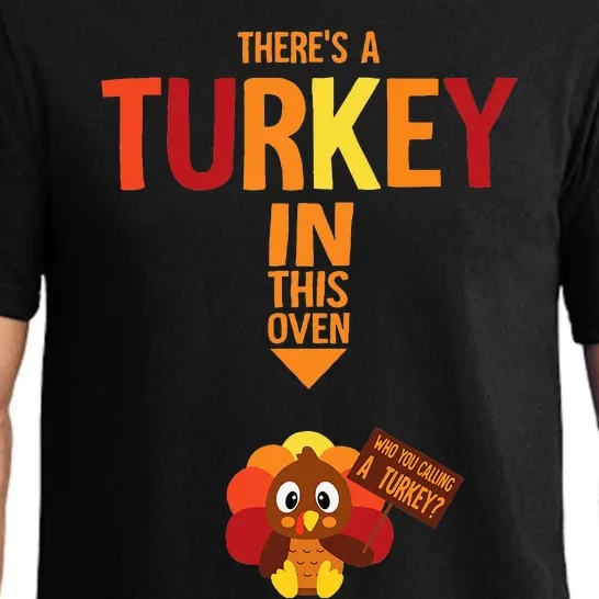 ThereS A Turkey In This Oven Pregnancy Thanksgiving Pajama Set