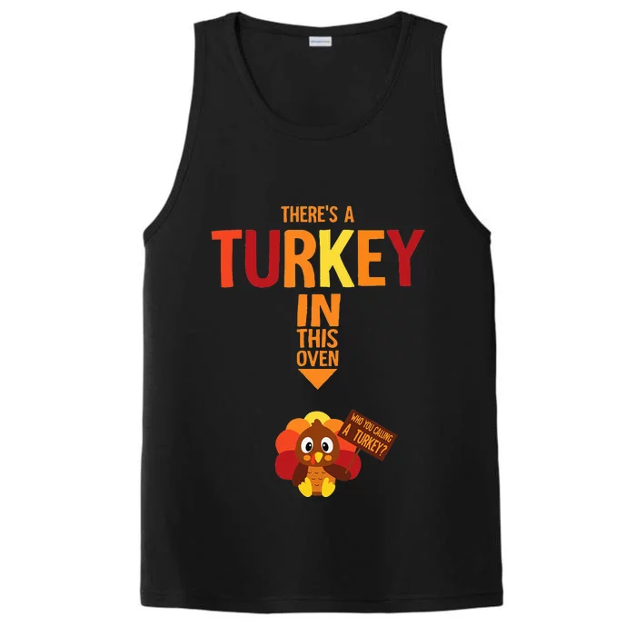 ThereS A Turkey In This Oven Pregnancy Thanksgiving Performance Tank