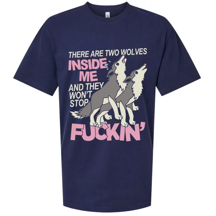 There Are Two Wolves Inside Of Me And They WonT Stop Fuckin Sueded Cloud Jersey T-Shirt