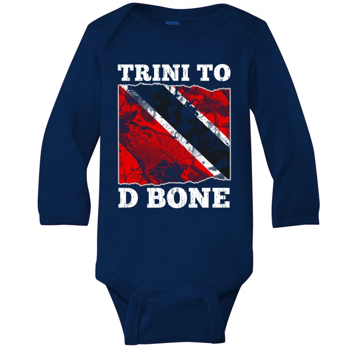 Trinidad And Tobago Flagcool Gift Trini To D Bone Gift Baby Long Sleeve Bodysuit