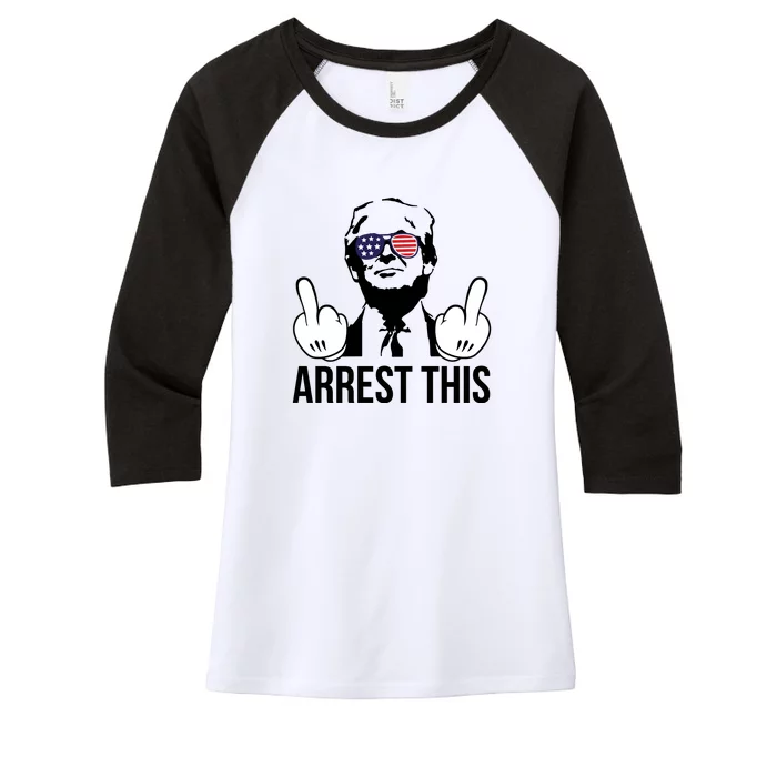 Trump Arrest This Women's Tri-Blend 3/4-Sleeve Raglan Shirt