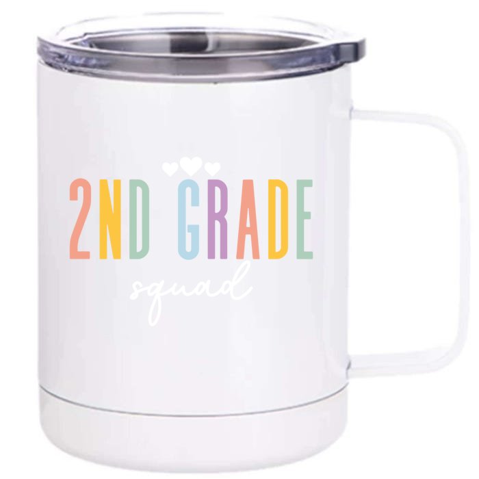 Teacher Appreciati To School 2Nd Second Grade Squad Gift Front & Back 12oz Stainless Steel Tumbler Cup