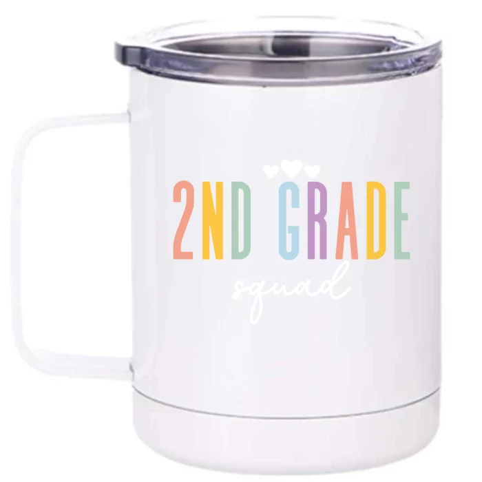 Teacher Appreciati To School 2Nd Second Grade Squad Gift Front & Back 12oz Stainless Steel Tumbler Cup