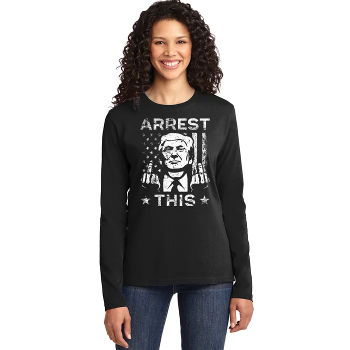 Trump Arrest This Fingers Ladies Long Sleeve Shirt