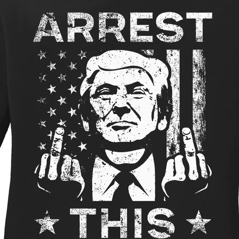 Trump Arrest This Fingers Ladies Long Sleeve Shirt