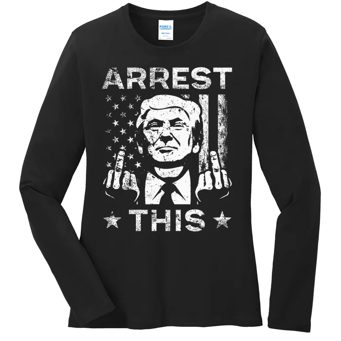 Trump Arrest This Fingers Ladies Long Sleeve Shirt