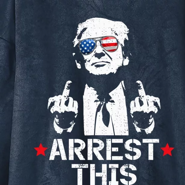 Trump Arrest This Funny Trump 2024 Convicted Felon Hooded Wearable Blanket