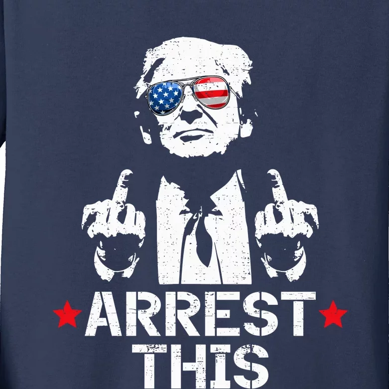 Trump Arrest This Funny Trump 2024 Convicted Felon Kids Long Sleeve Shirt