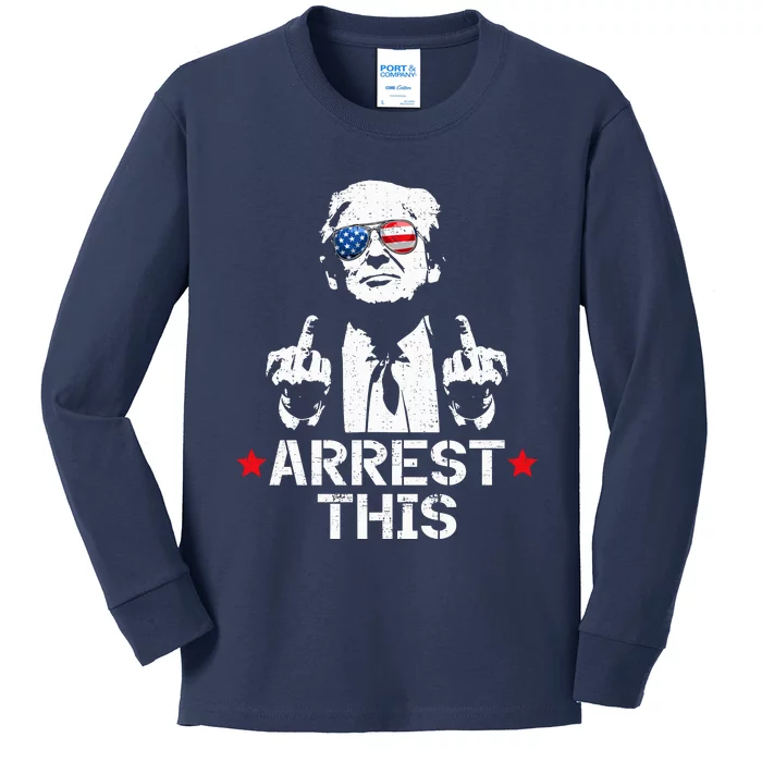 Trump Arrest This Funny Trump 2024 Convicted Felon Kids Long Sleeve Shirt