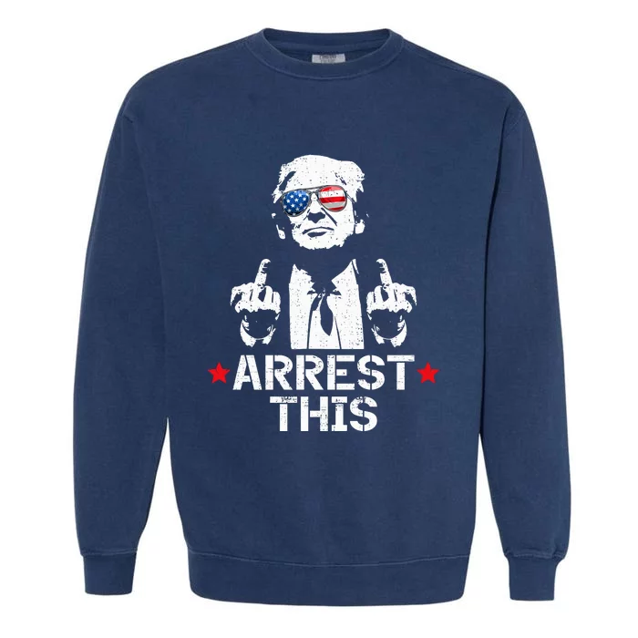 Trump Arrest This Funny Trump 2024 Convicted Felon Garment-Dyed Sweatshirt