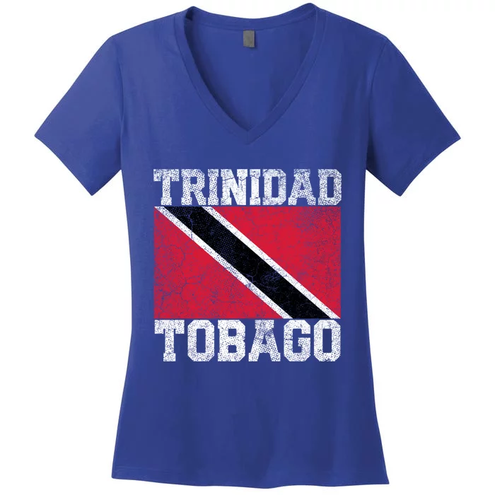 Trinidad And Tobago Flag National Pride Roots Country Family Meaningful Gift Women's V-Neck T-Shirt