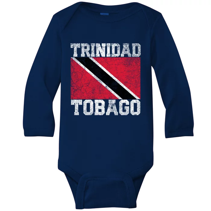 Trinidad And Tobago Flag National Pride Roots Country Family Meaningful Gift Baby Long Sleeve Bodysuit