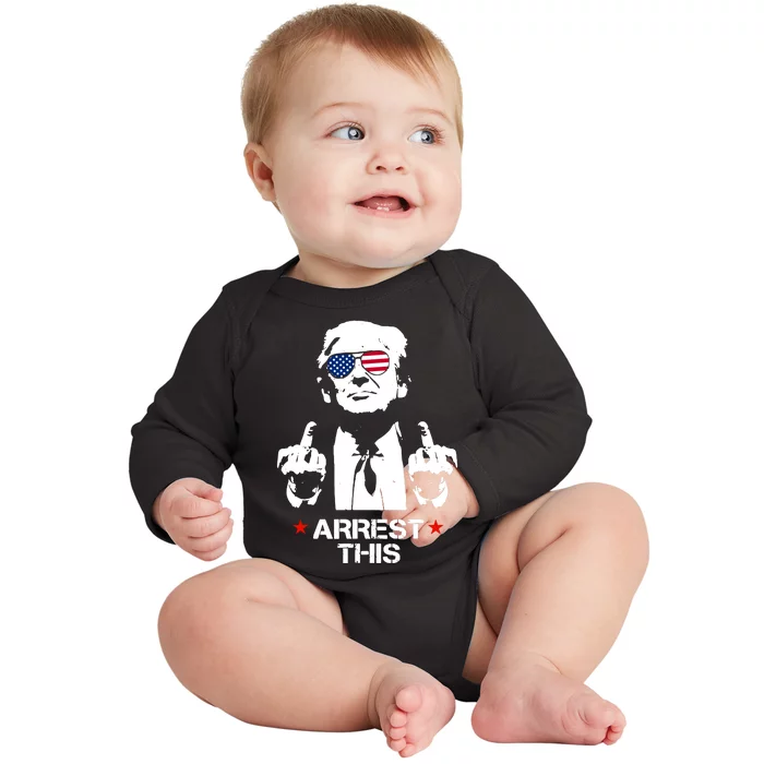 Trump Arrest This Funny Trump 2024 Convicted Felon Baby Long Sleeve Bodysuit