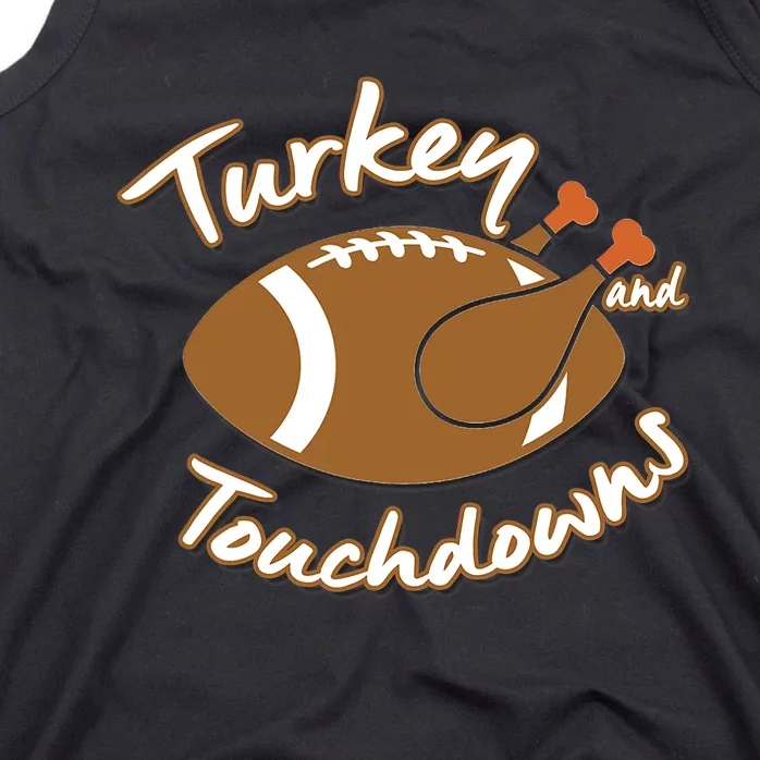 Turkey And Touchdowns Football Ball Thanksgiving Dinner Tank Top