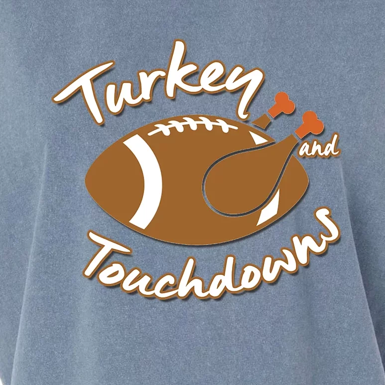 Turkey And Touchdowns Football Ball Thanksgiving Dinner Garment-Dyed Women's Muscle Tee