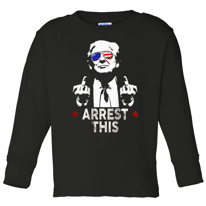 Trump Arrest This 2 Side Toddler Long Sleeve Shirt