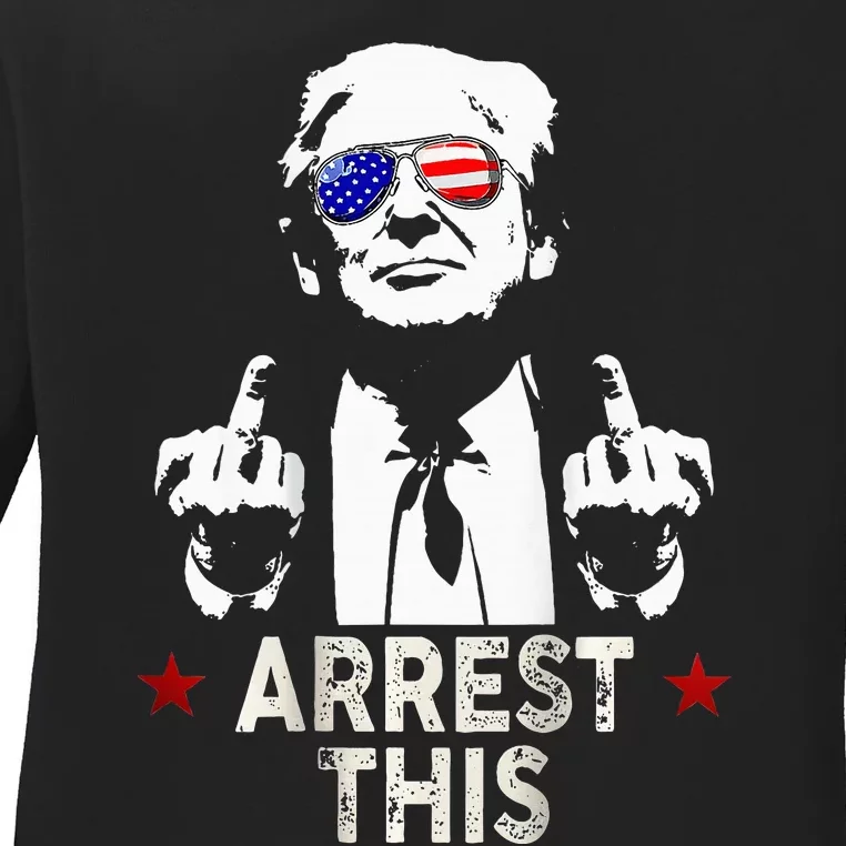 Trump Arrest This 2 Side Ladies Long Sleeve Shirt