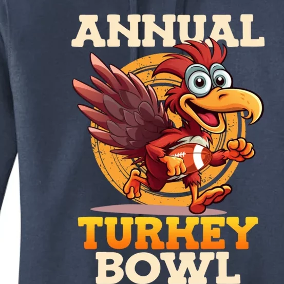 Thanksgiving Annual Turkey Bowl American Football Turkeys Gift Women's Pullover Hoodie