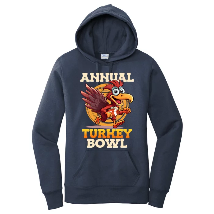 Thanksgiving Annual Turkey Bowl American Football Turkeys Gift Women's Pullover Hoodie