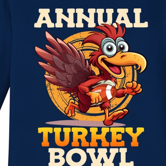 Thanksgiving Annual Turkey Bowl American Football Turkeys Gift Baby Long Sleeve Bodysuit