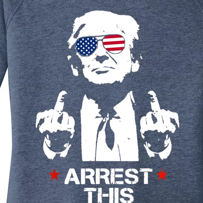 Trump Arrest This Funny Trump 2024 Convicted Felon Gift Women's Perfect Tri Tunic Long Sleeve Shirt