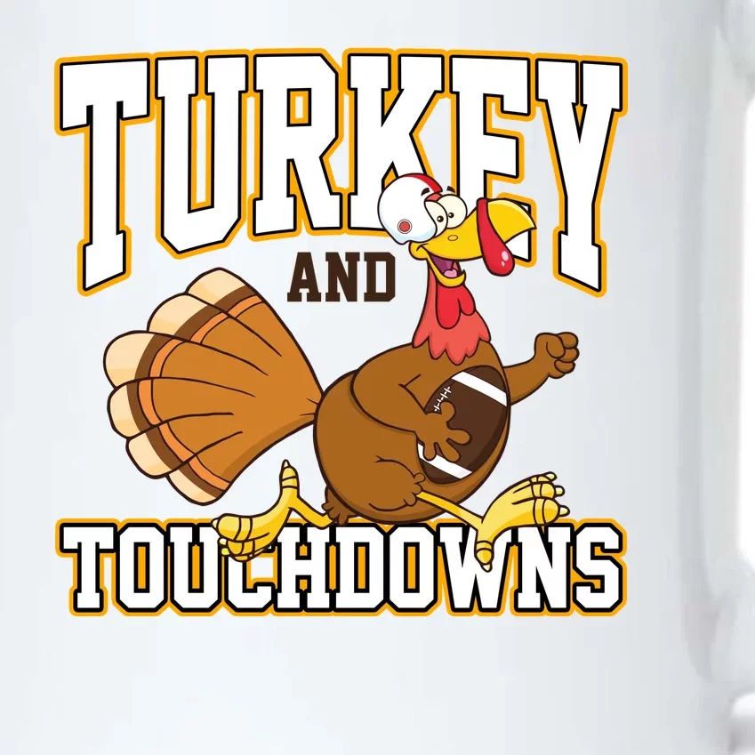 Turkey And Touchdowns Thanksgiving Football Black Color Changing Mug