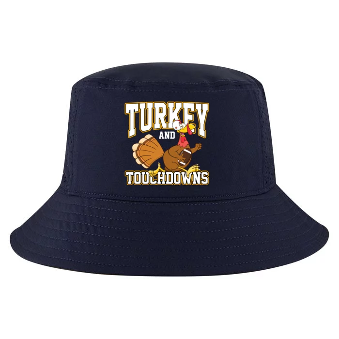 Turkey And Touchdowns Thanksgiving Football Cool Comfort Performance Bucket Hat