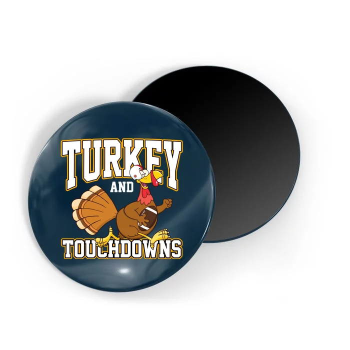 Turkey And Touchdowns Thanksgiving Football Magnet