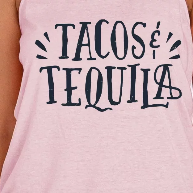 Tacos And Tequila Party Women's Knotted Racerback Tank