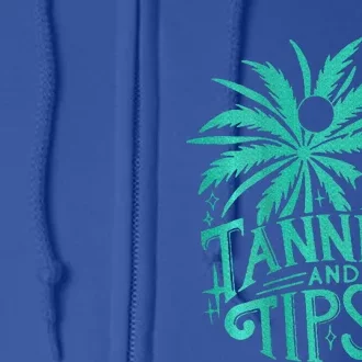 Tanned And Tipsy Beach Summer Full Zip Hoodie