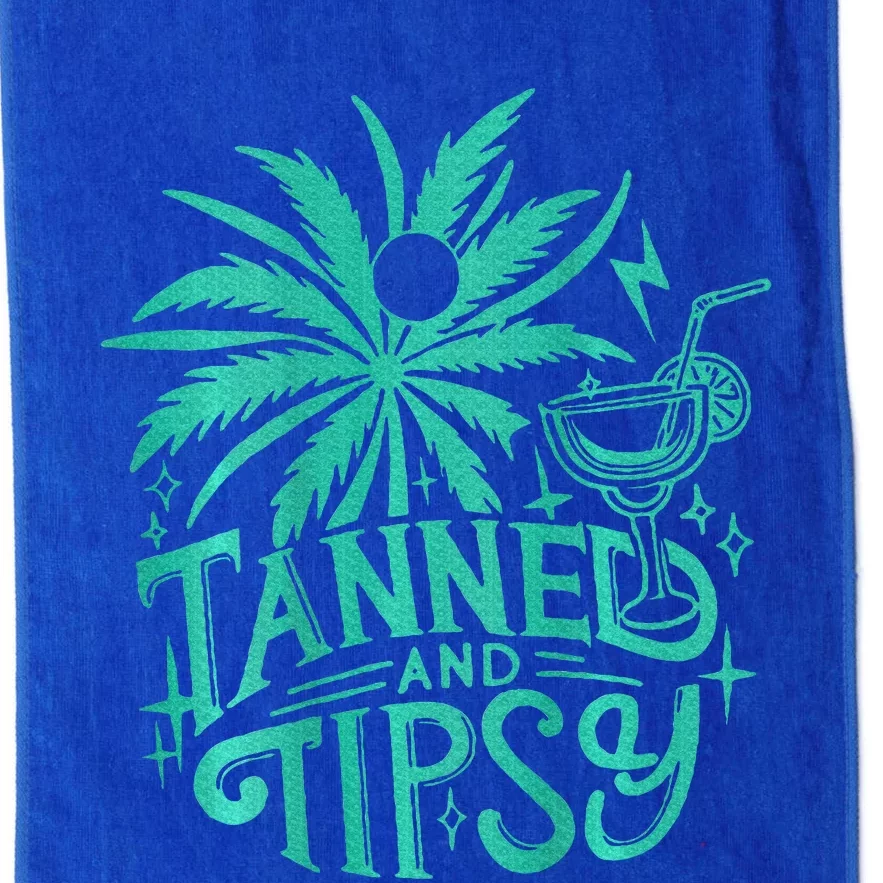 Tanned And Tipsy Beach Summer Platinum Collection Golf Towel