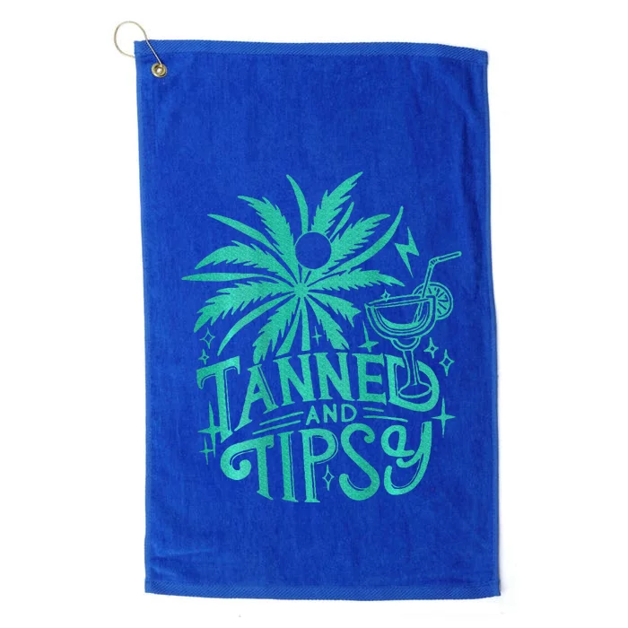 Tanned And Tipsy Beach Summer Platinum Collection Golf Towel