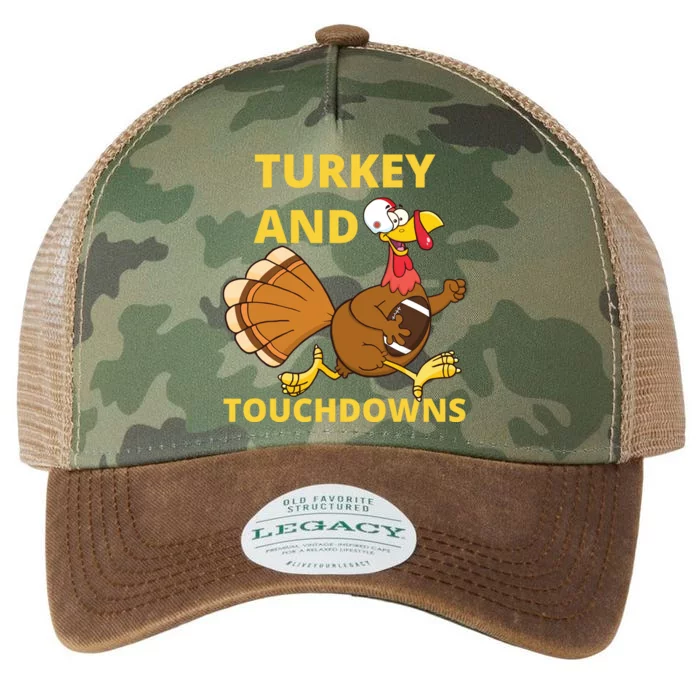 Turkey And Touchdowns Happy Thanksgiving Legacy Tie Dye Trucker Hat