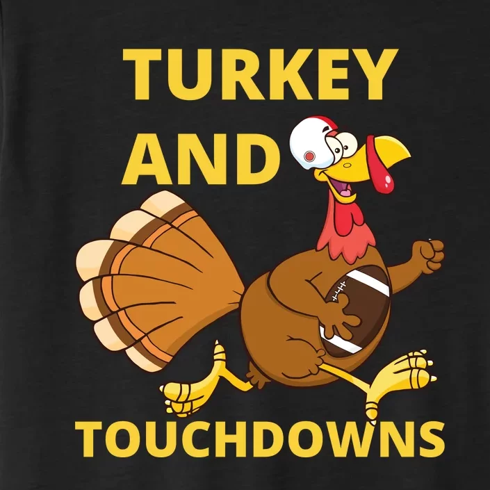 Turkey And Touchdowns Happy Thanksgiving ChromaSoft Performance T-Shirt