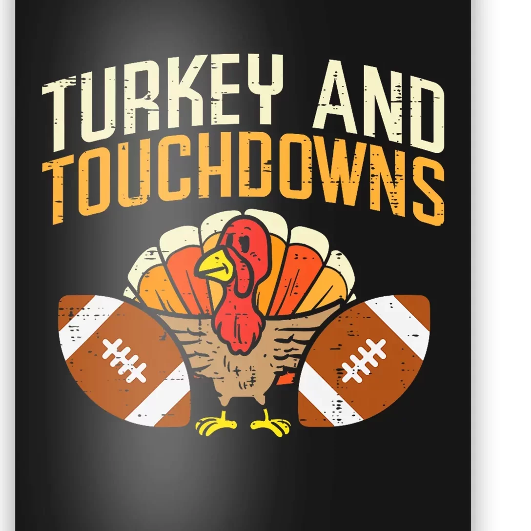 Turkey And Touchdowns American Football Thanksgiving Season Poster