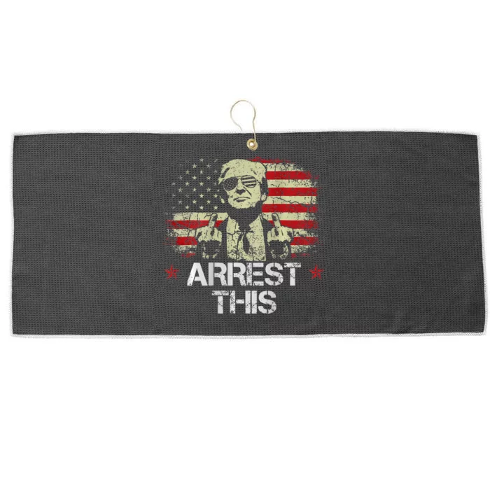 Trump Arrest This Funny Pro Trump 2024 Large Microfiber Waffle Golf Towel