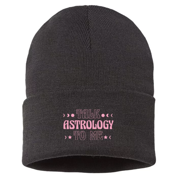 Talk Astrology To Me Funny Zodiac Sustainable Knit Beanie