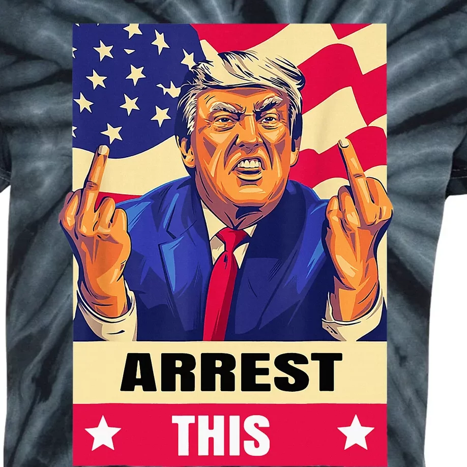 Trump Arrest This .Never Surrender.Fingers Kids Tie-Dye T-Shirt