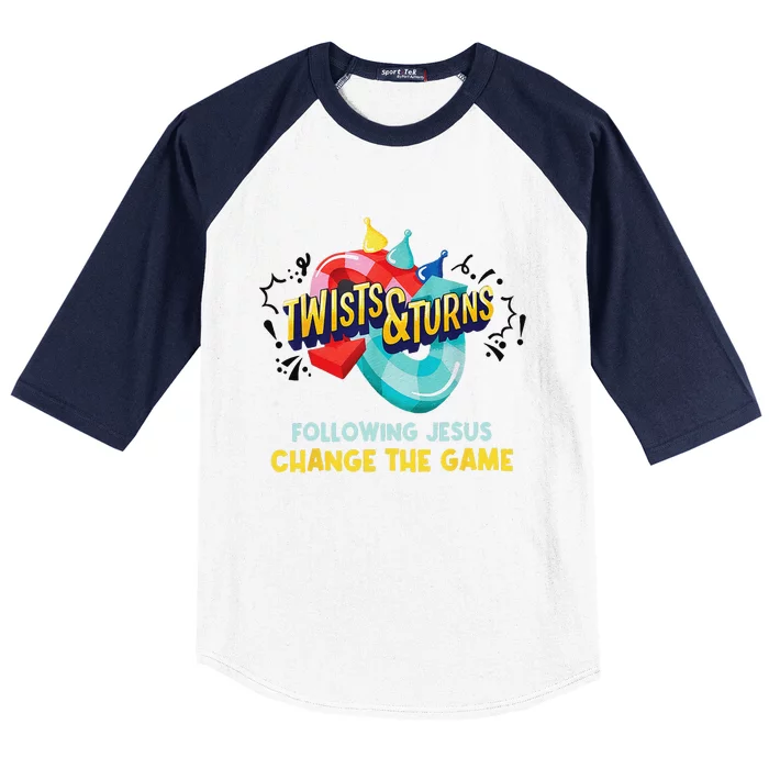 Twists And Turns VBS Follow Jesus Change The Games Baseball Sleeve Shirt