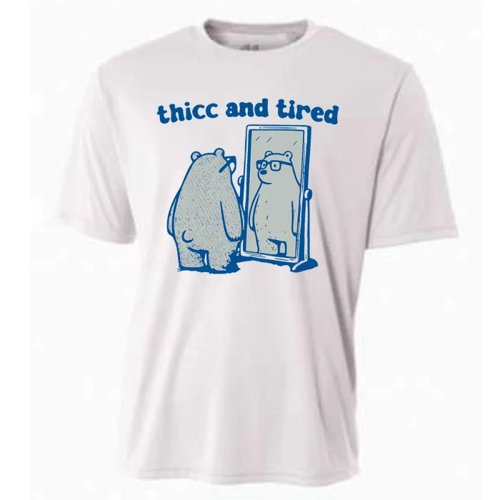 Thicc And Tired Bear Cooling Performance Crew T-Shirt