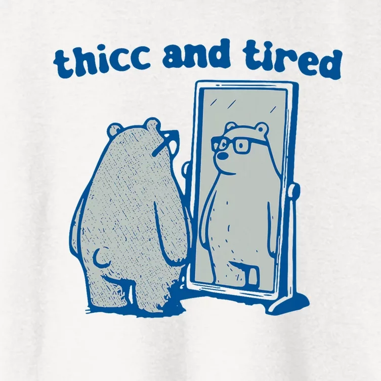 Thicc And Tired Bear Women's Crop Top Tee