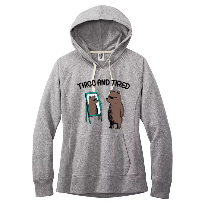 Thicc And Tired Bear Women's Fleece Hoodie