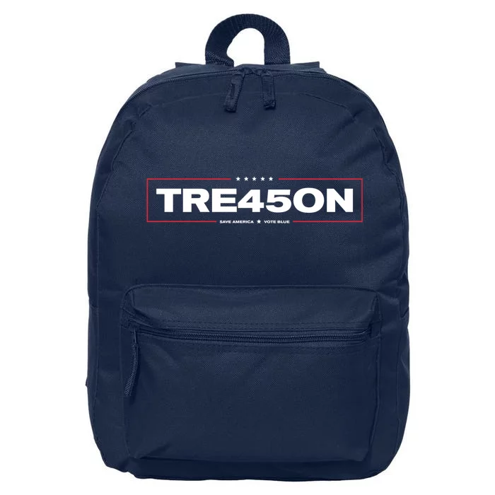 Tre45on Anti Trump Treason 45 Save America Vote Blue 16 in Basic Backpack