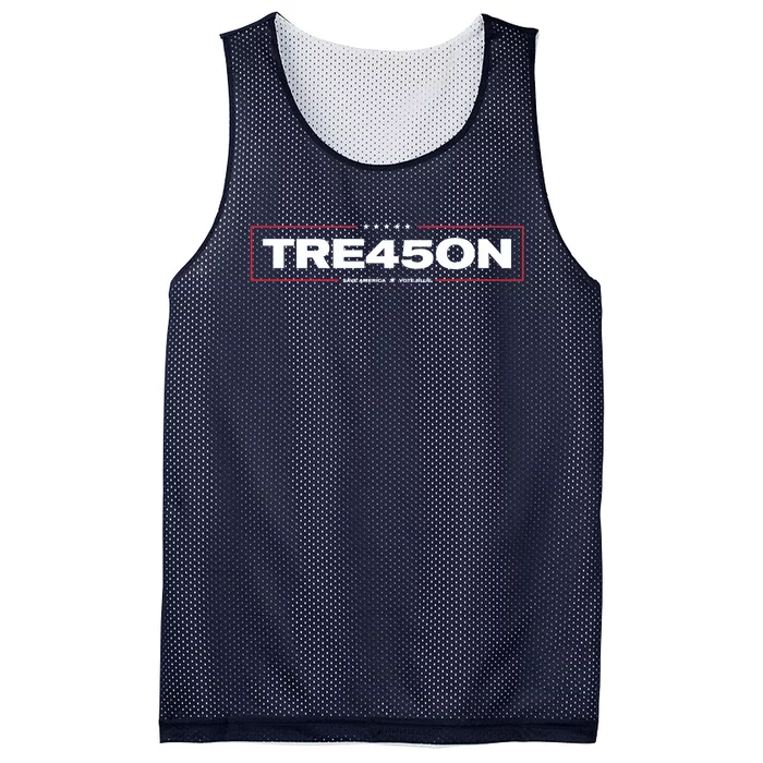 Tre45on Anti Trump Treason 45 Save America Vote Blue Mesh Reversible Basketball Jersey Tank